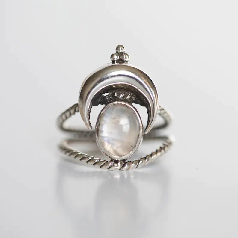 Boho Chic Moonstone Alloy Ring
