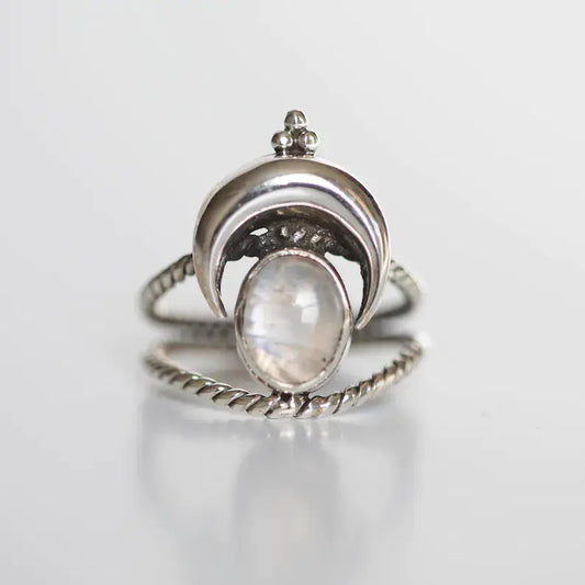Boho Chic Moonstone Alloy Ring