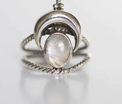 Boho Chic Moonstone Alloy Ring